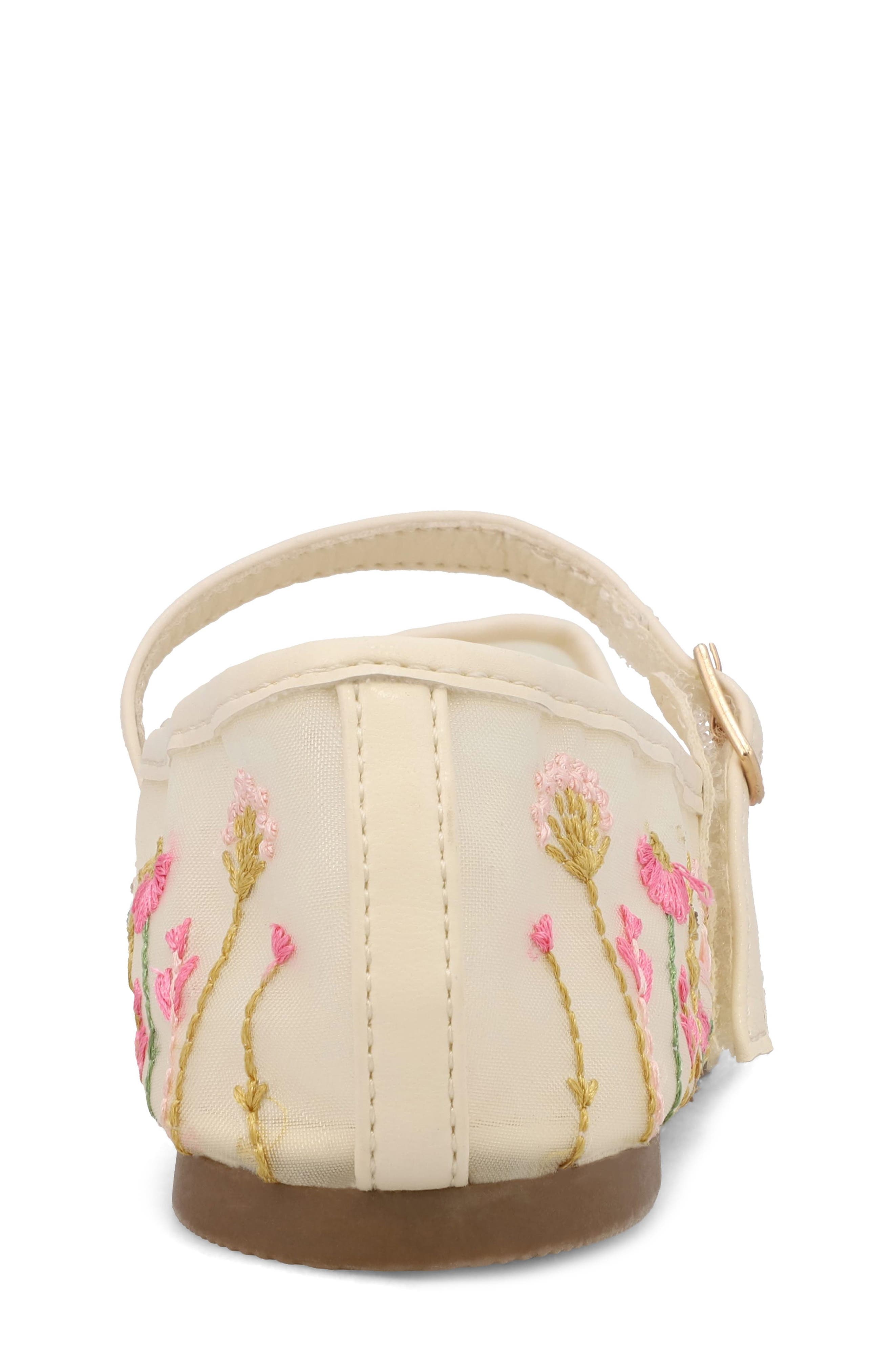 MIA Kids' Kescia Embroidered Mary Jane Flat, Alternate, color, Bone Floral