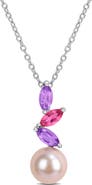 DELMAR Pink Freshwater Pearl Pendant Necklace