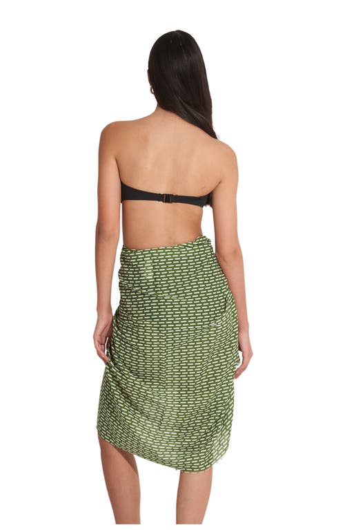 Gottex Beach Life Tetris Swim Cover Up Sarong In Multi/grn