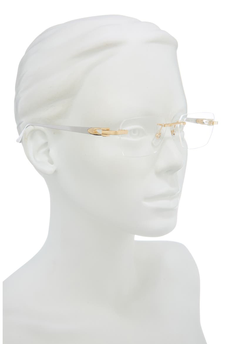 55mm Frameless Rectangular Optical Glasses, Alternate, color, GOLD