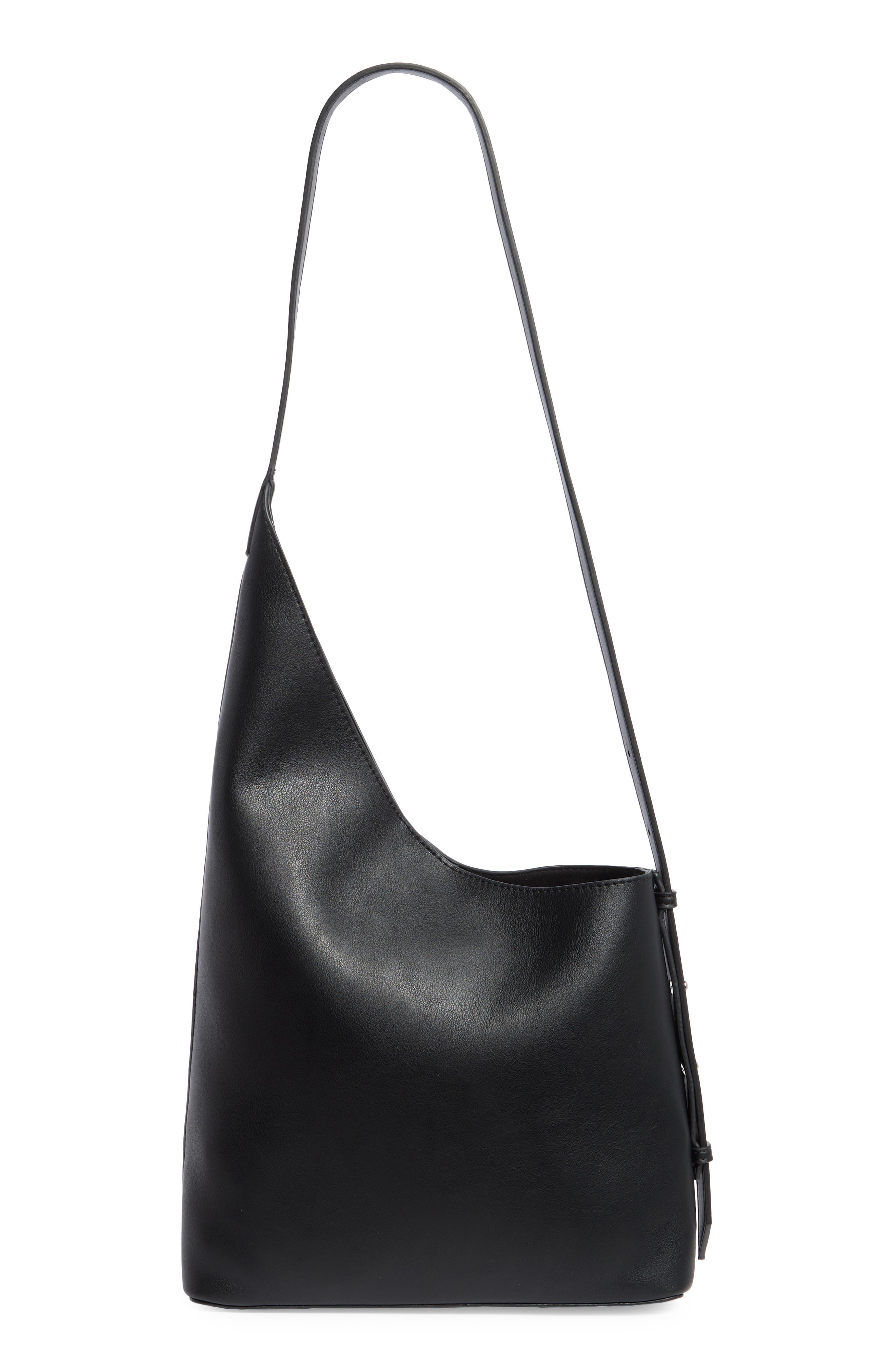 BCBG Asymmetric Hobo Bag, Alternate, color, Black