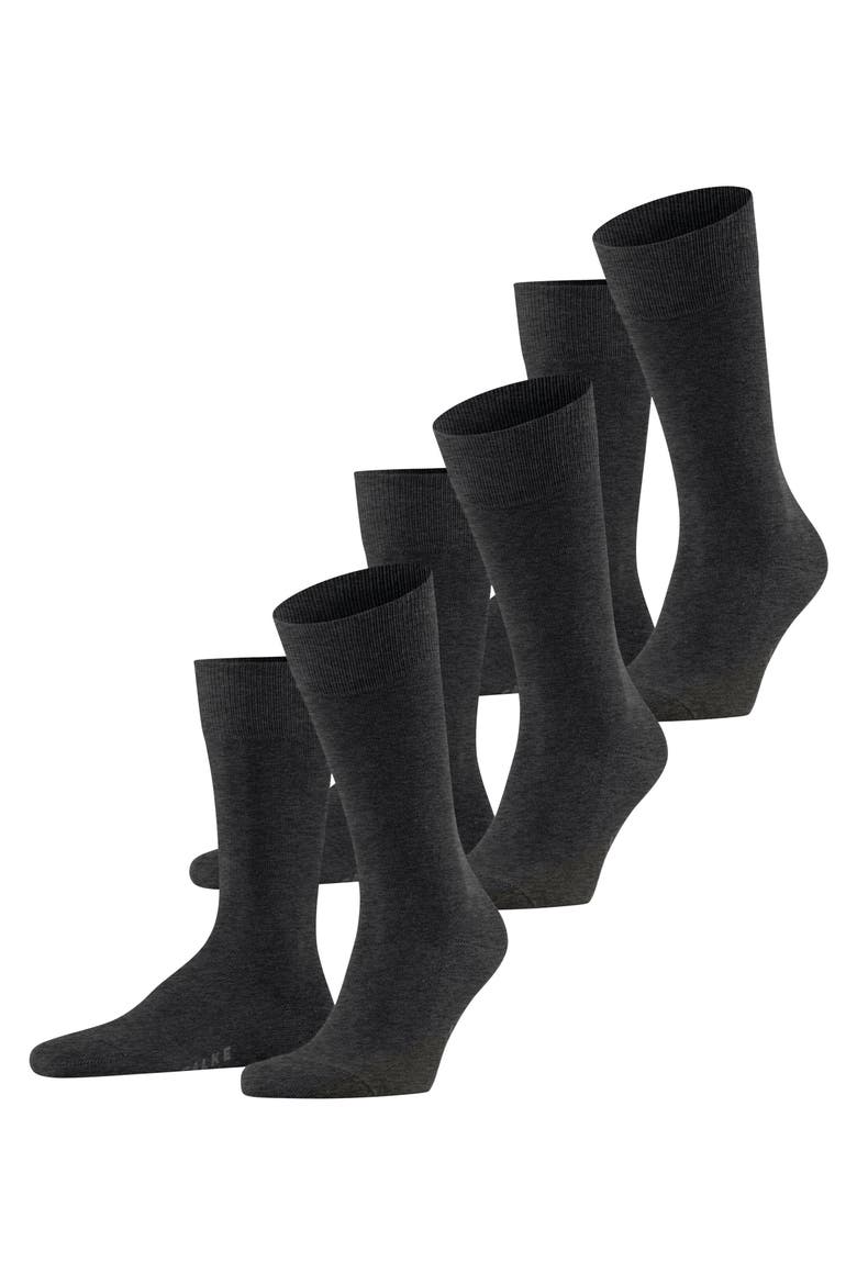 Family 3-Pack Sustainable Cotton Socks, Main, color, Anthracite Melange