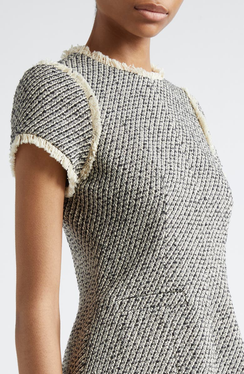 Cinq à Sept Nova Short Sleeve Metallic Tweed Dress, Alternate, color,