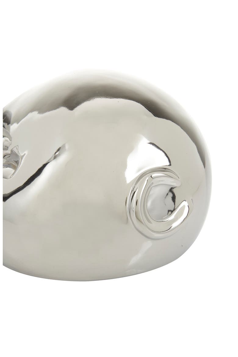 Silvertone Porcelain Glam Pig Sculpture, Alternate, color, SILVER