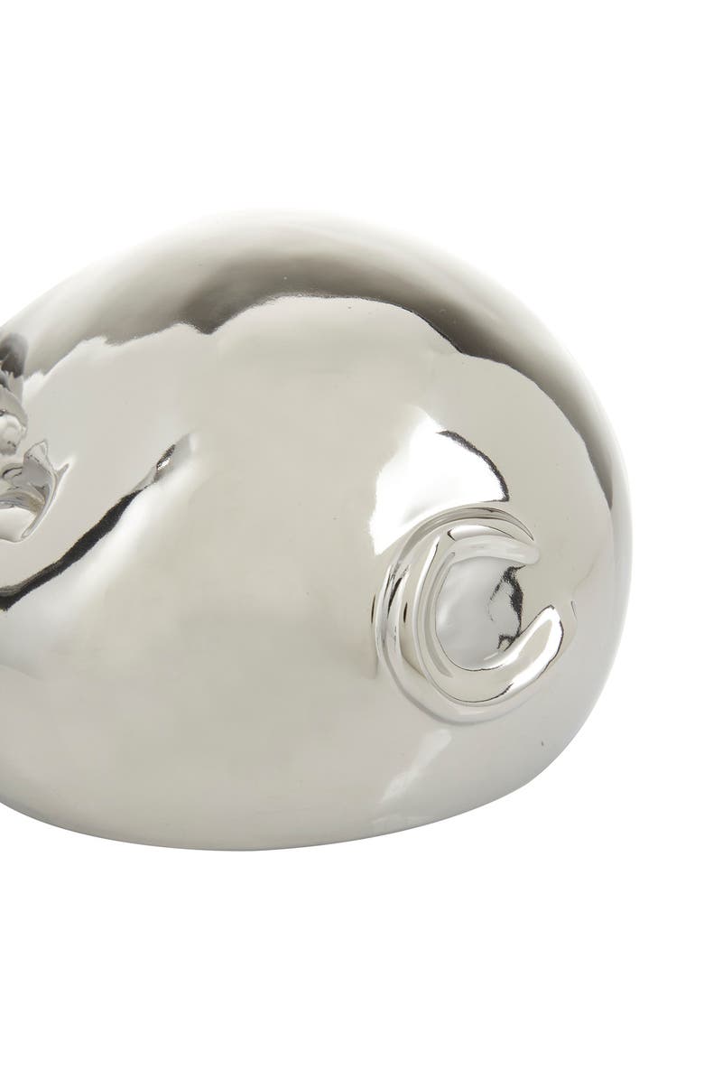 COSMO BY COSMOPOLITAN Silvertone Porcelain Glam Pig Sculpture, Alternate, color, Silver
