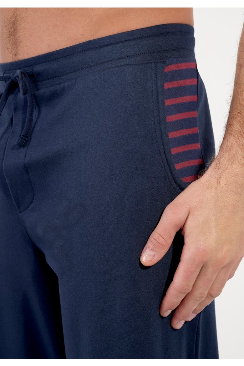 Carson Long Pajama Set, Alternate, color, Navy Stripes