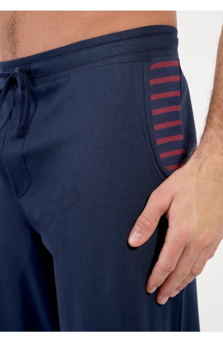 HOM Carson Long Pajama Set, Alternate, color, Navy Stripes