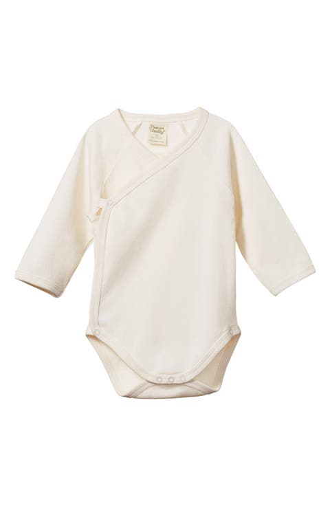 Long Sleeve Organic Cotton Wrap Bodysuit
