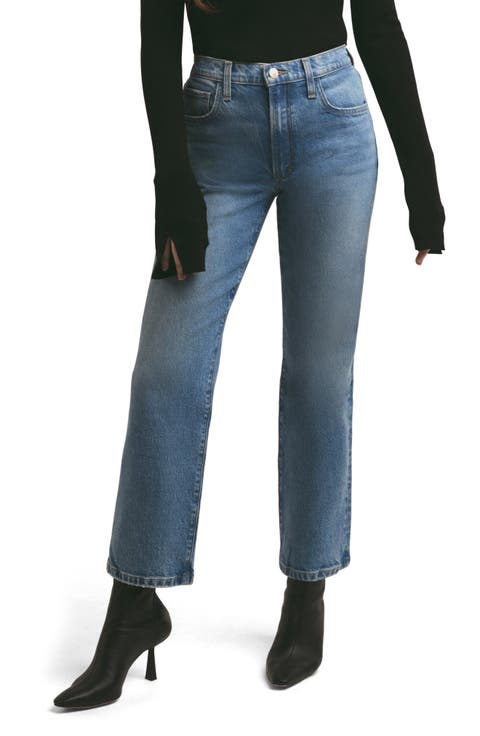 Favorite Daughter The Morgan Shortie High Waist Crop Straight Leg Jeans (Crosby) (Petite)
