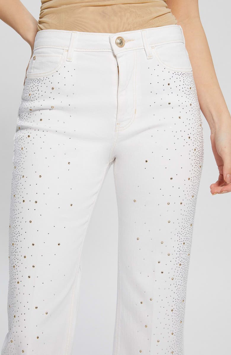 GUESS 1981 Kick Flare Rhinestone Jeans, Alternate, color, 