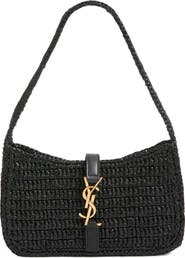 Saint Laurent Mini Le 5 À 7 Raffia Shoulder Bag