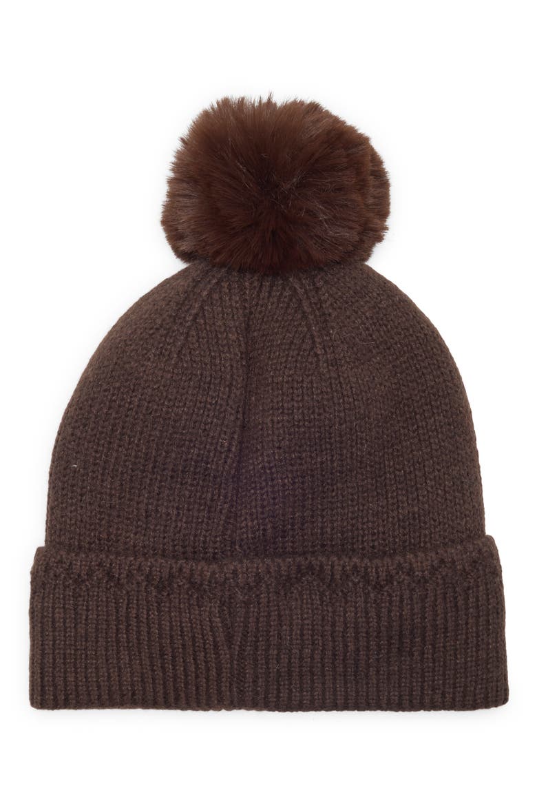 Star Studded Pom Beanie, Main, color, CHOCOLATE