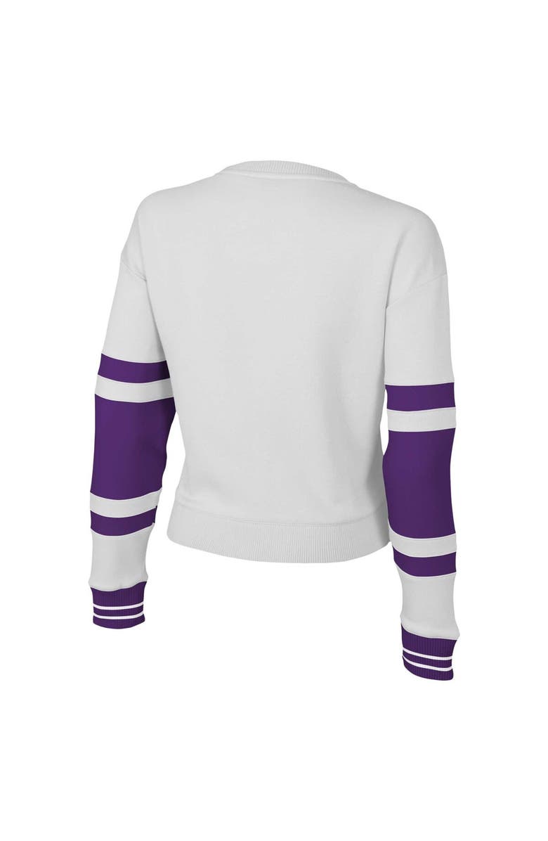 Stadium Essentials Women's Stadium Essentials White Los Angeles Lakers Scrimmage Cropped Pullover Sweatshirt, Alternate, color, White