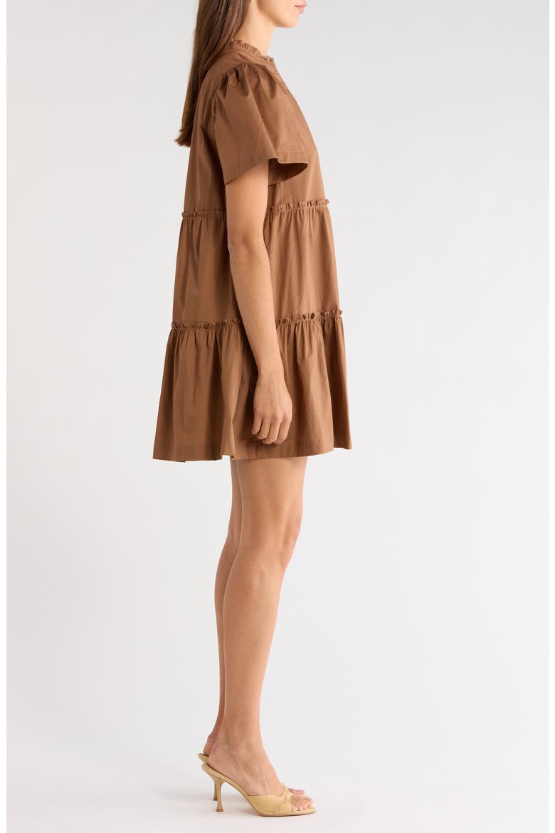 Amelia Tiered Babydoll Dress, Alternate, color, BROWN