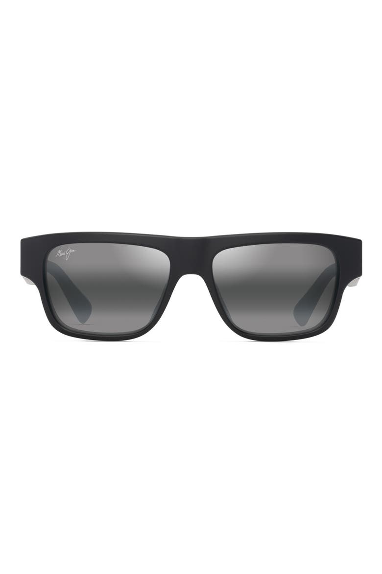 Kokua 54mm Gradient PolarizedPlus2® Square Sunglasses, Main, color, MATTE BLACK