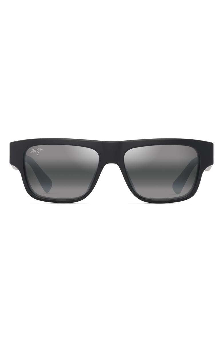 Maui Jim Kokua 54mm Gradient PolarizedPlus2<sup>®</sup> Square Sunglasses, Main, color, Matte Black