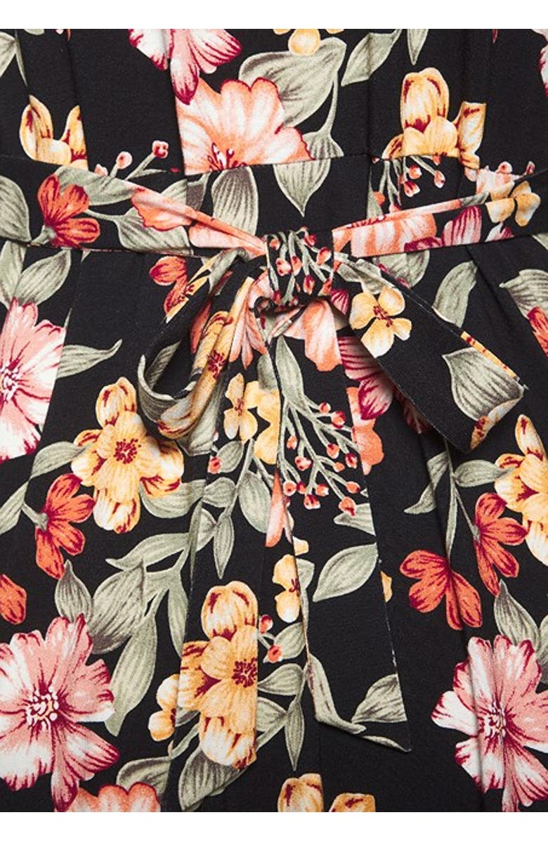 LASCANA Women's Floral Short Sleeve Dress, Alternate, color, Black Printed