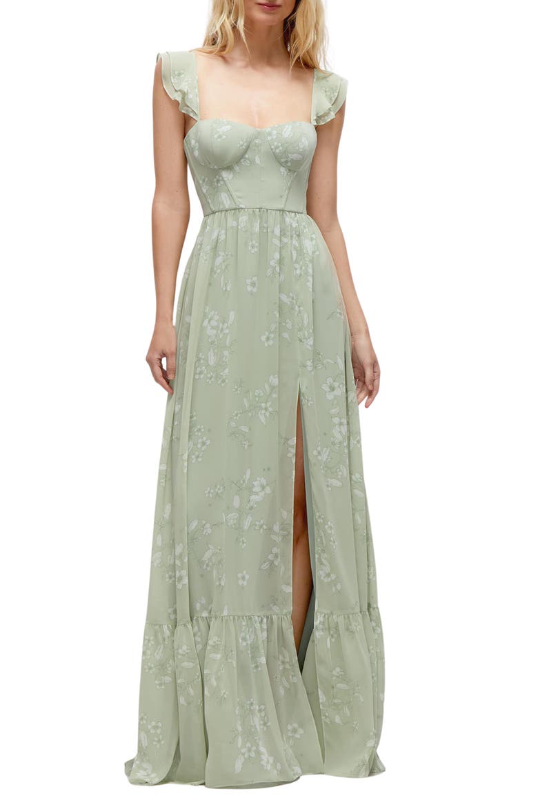 Bustier Maxi Dress, Main, color, VINTAGE PRIMROSE SAGE