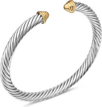 5mm offers Red Cable Bracelet in Sterling Silver and 14k Gold