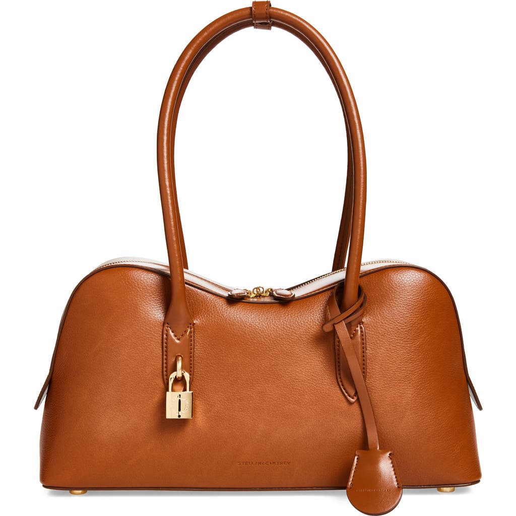 Stella Mccartney Camel Synthetic Leather Ryder Medium Shoulder Bag In Brown