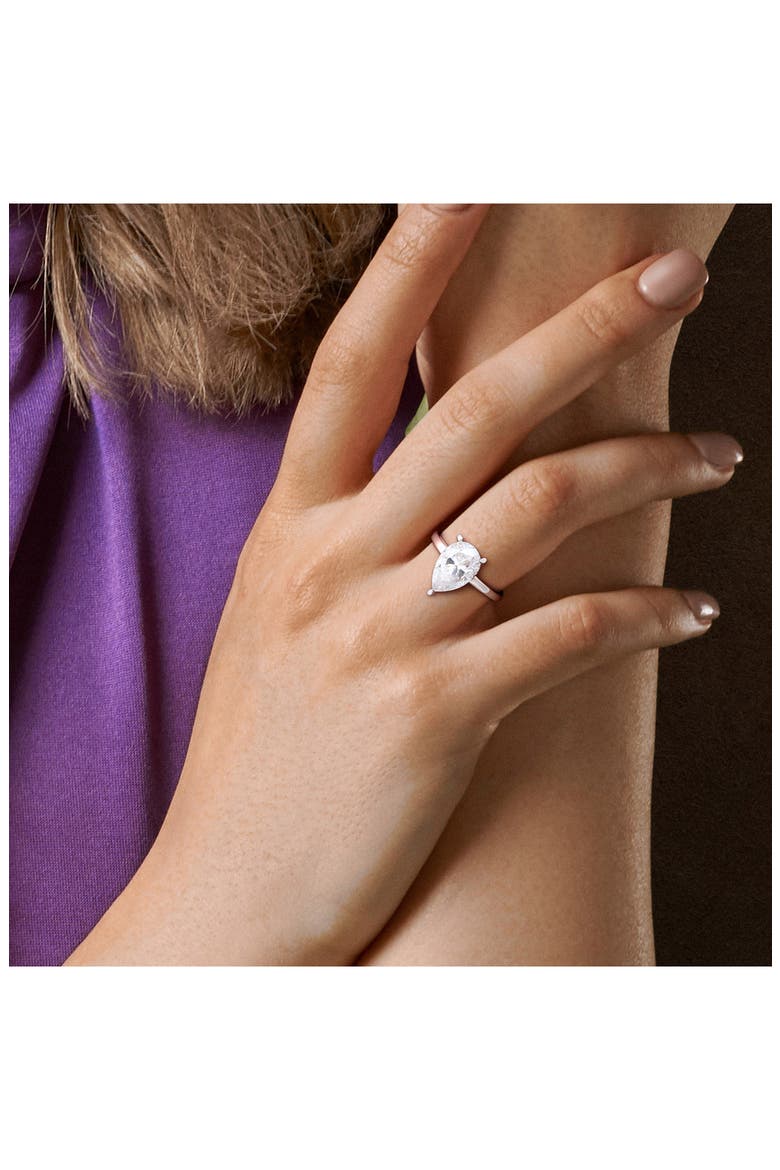 Pear Cut Moissanite Ring, Alternate, color, WHITE SILVER