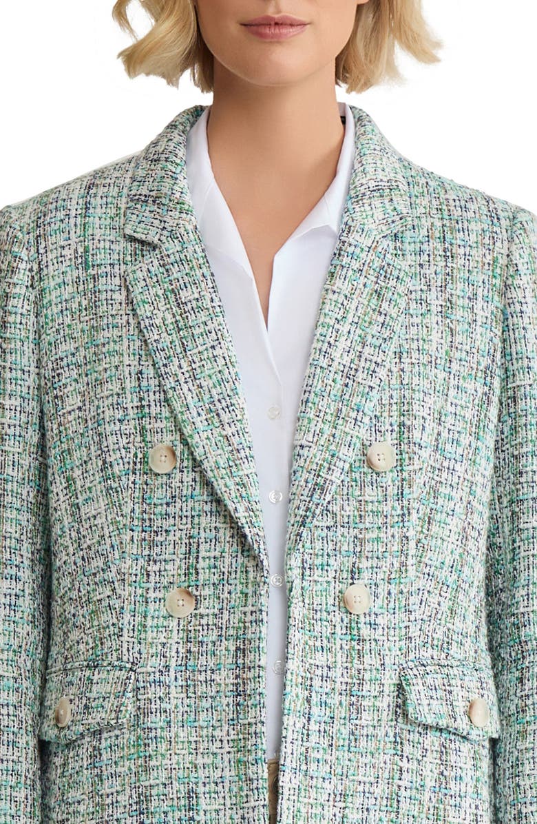 Jones New York Faux Double Breasted Tweed Jacket, Alternate, color,
