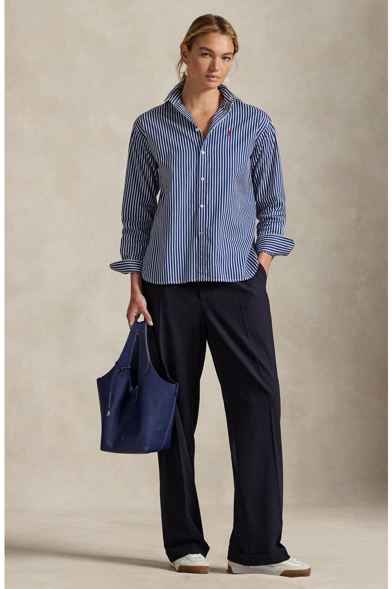 Stripe Relaxed Fit Cotton Button-Up Shirt (Women) | Nordstrom