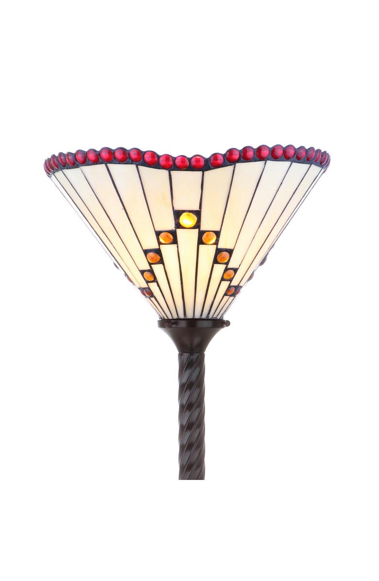 JONATHAN Y Smith Tiffany-Style 70.5" Torchiere LED Floor Lamp, Bronze, Alternate, color, Bronze