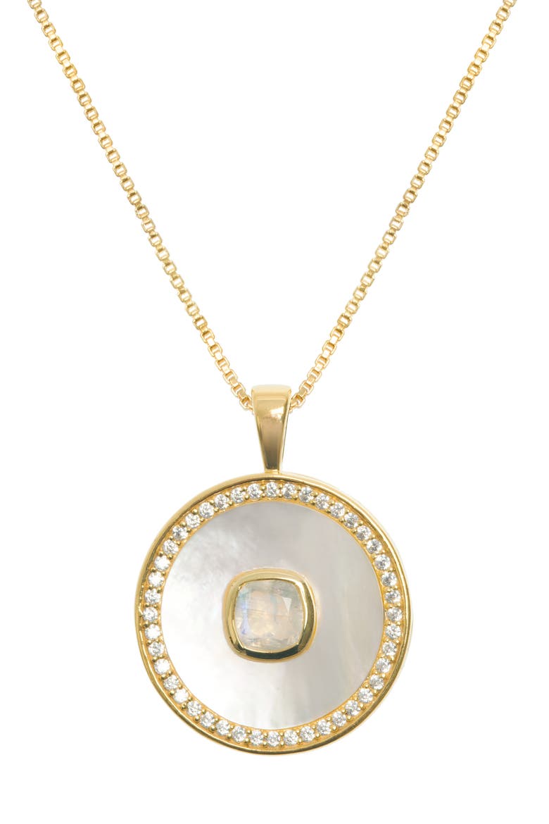 Moonstone Mother Of Peal Necklace, Main, color, Moonstone