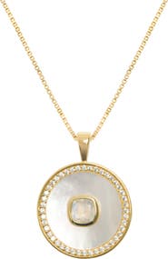 Freya Rose Moonstone Mother Of Peal Necklace