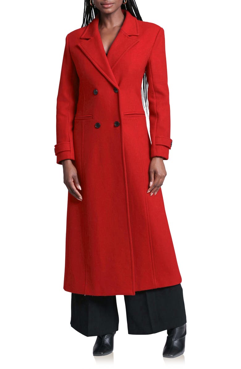 Avec Les Filles Tailored Maxi Coat, Alternate, color, True Red