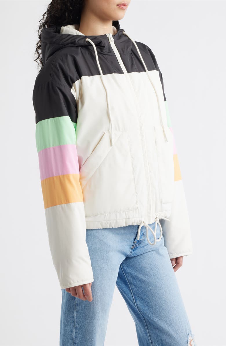 Rip Curl Keepsakes Insulated Bomber Jacket, Alternate, color, White Multi