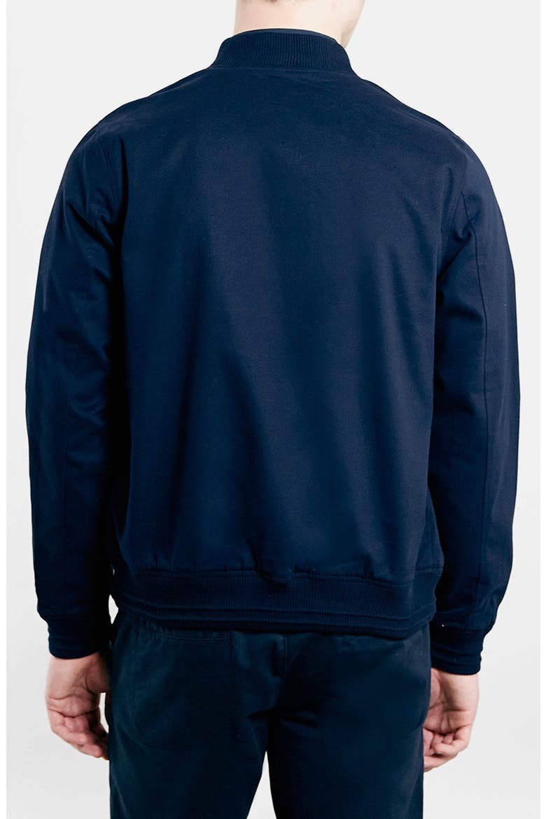 Navy Cotton Bomber Jacket, Alternate, color, NAVY BLUE