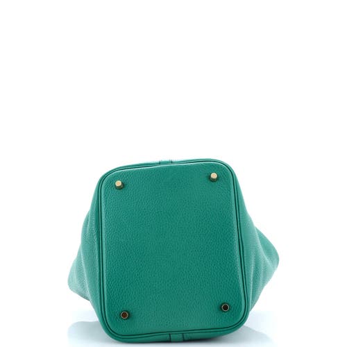 Pre-owned Hermes Hermes Picotin Lock Bag Clemence Mm In Green