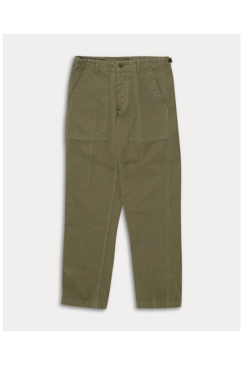 Newfatigue Herringbone Cotton Trousers, Main, color, Sage Green