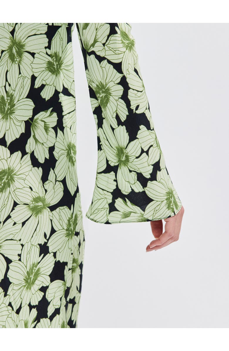 Ro&Zo Floral Flute Sleeve Dress, Alternate, color, Green