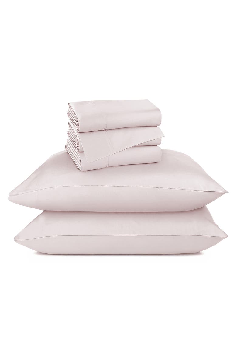 Hotel Luxe 800 Thread Count 100% Cotton Sateen Sheet Set - Split King, Main, color, Soft Rose