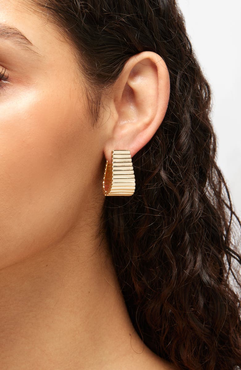 ROXANNE ASSOULIN The Ribbed Hoop Earring, Alternate, color, Gold