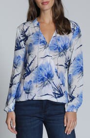 APNY Print Surplice Neck Top