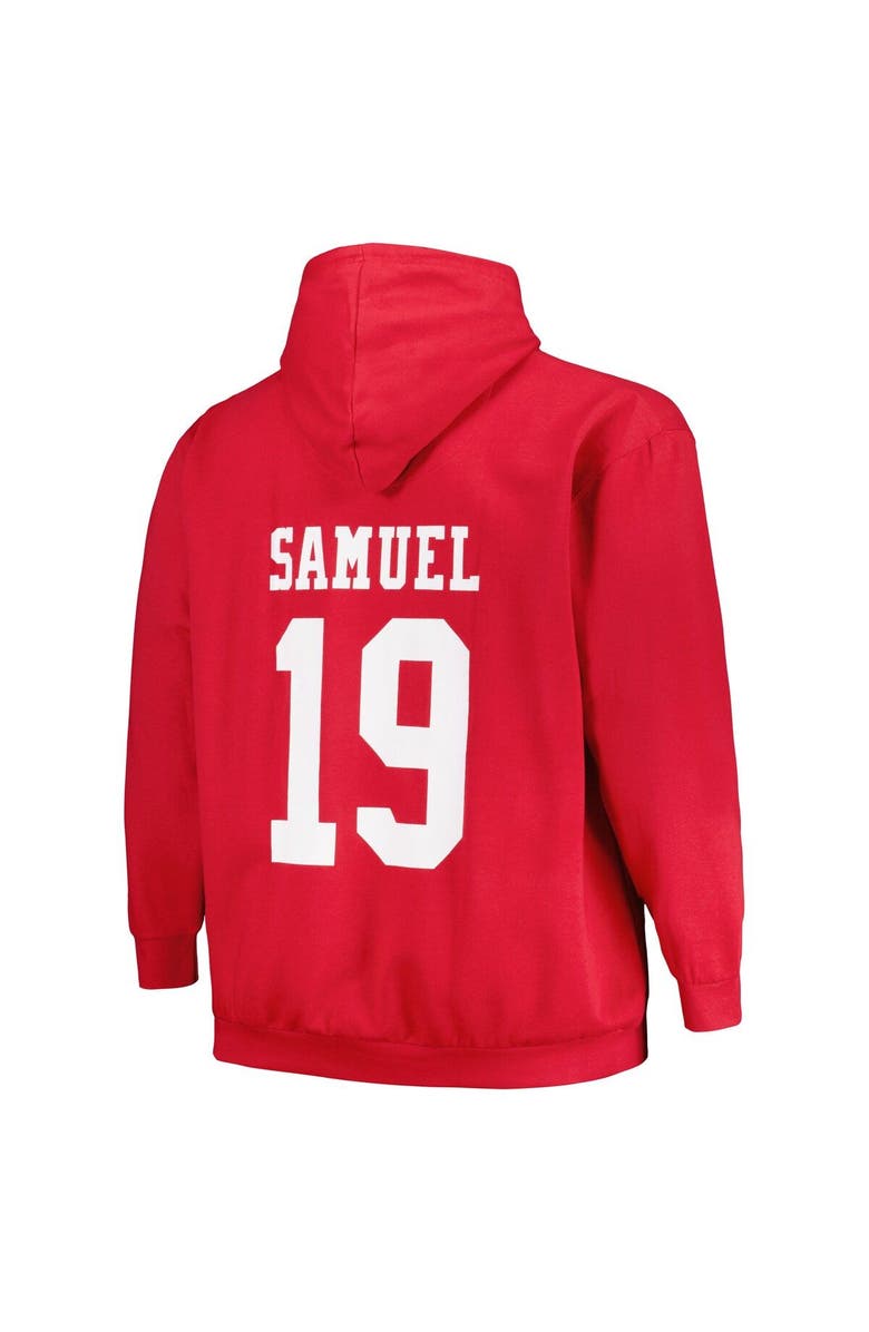 FANATICS Men's Fanatics Branded Deebo Samuel Scarlet San Francisco 49ers Big & Tall Fleece Name & Number Pullover Hoodie, Alternate, color, 