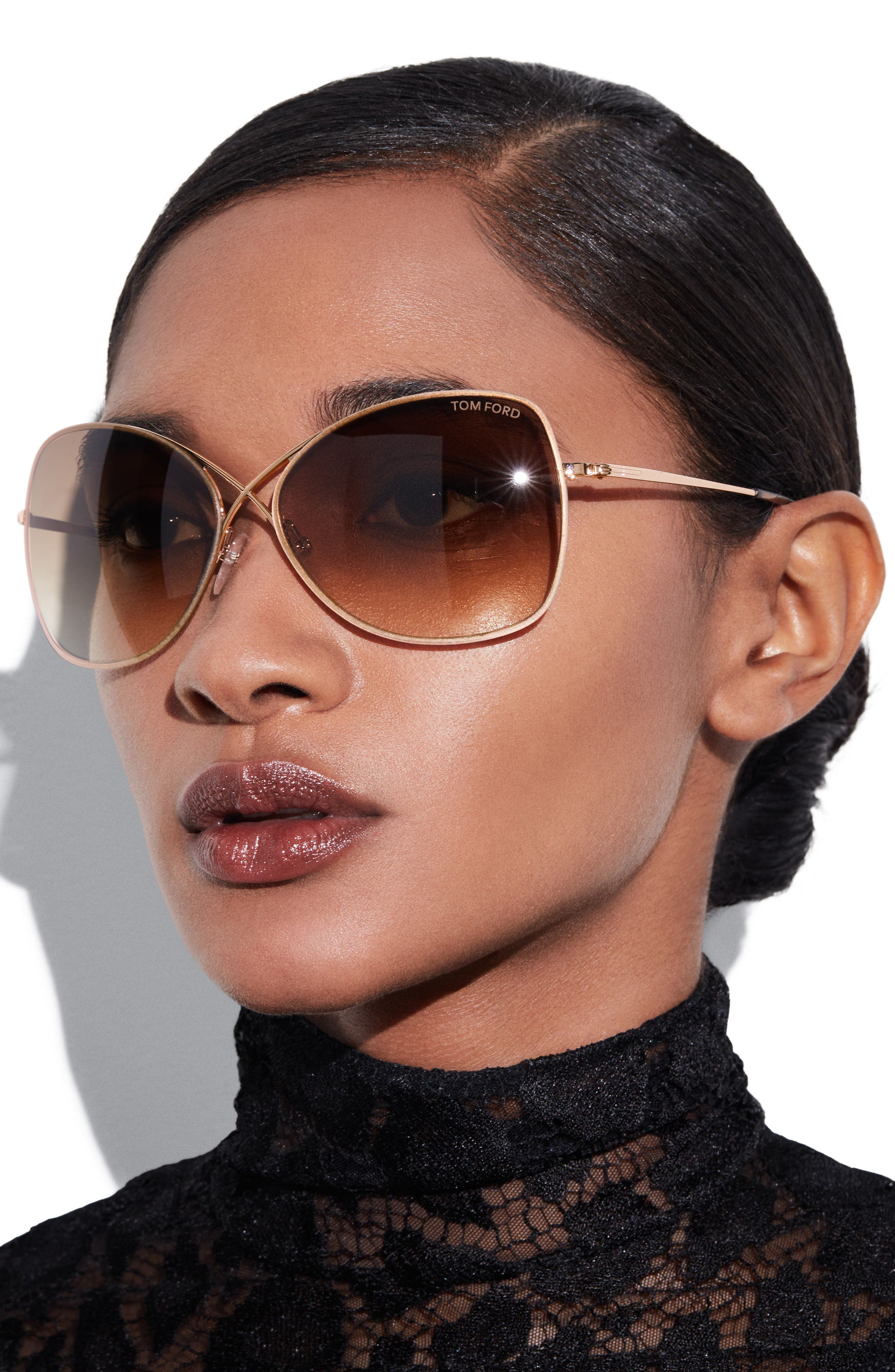 Женские солнцезащитные очки TOM FORD Colette 63mm Oversized Sunglasses — фото 2