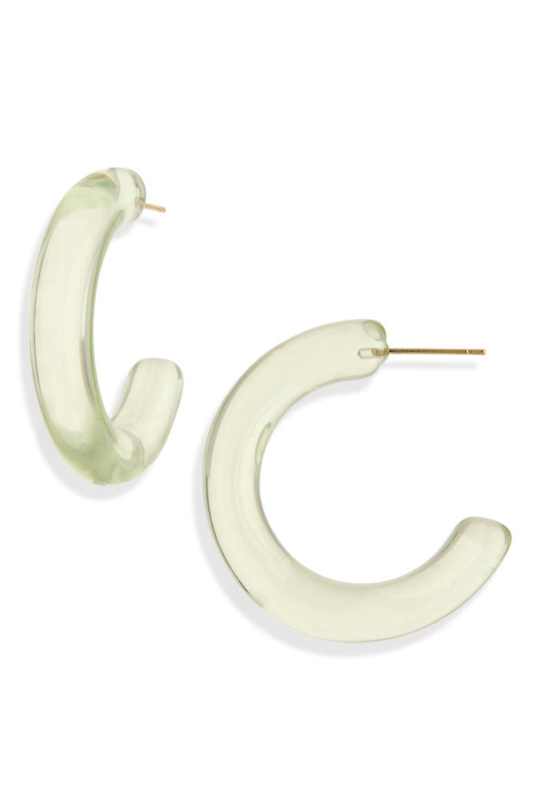 Chunky Resin Hoop Earrings, Main, color, MINT