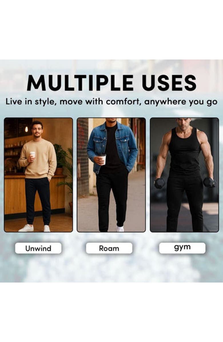 BenBen Mens Ultra Soft Fleece Single Pack Sweatpants Joggers, Alternate, color, Black