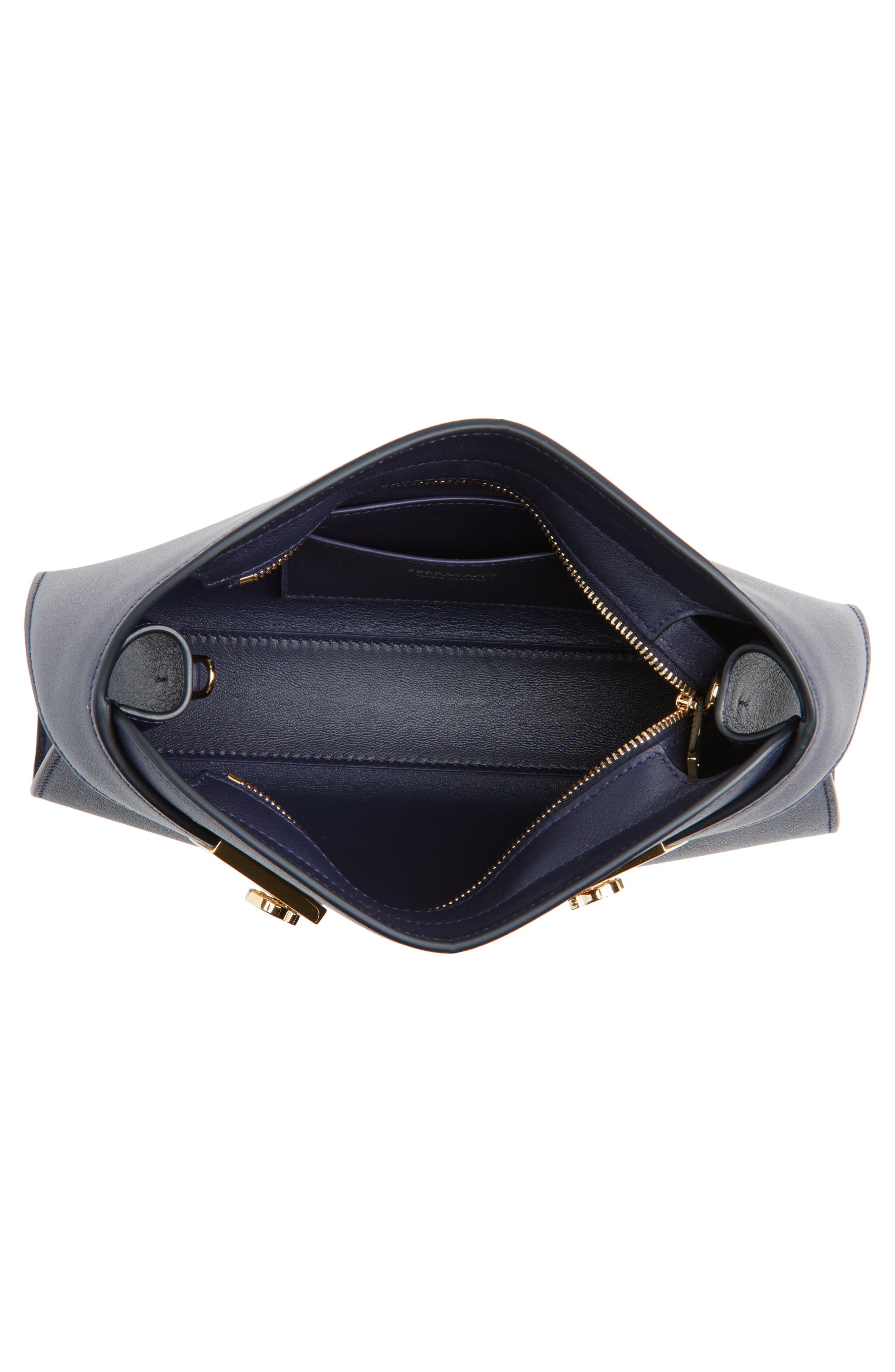 FERRAGAMO Mini Hug Leather Crossbody Bag, Alternate, color, Midnight