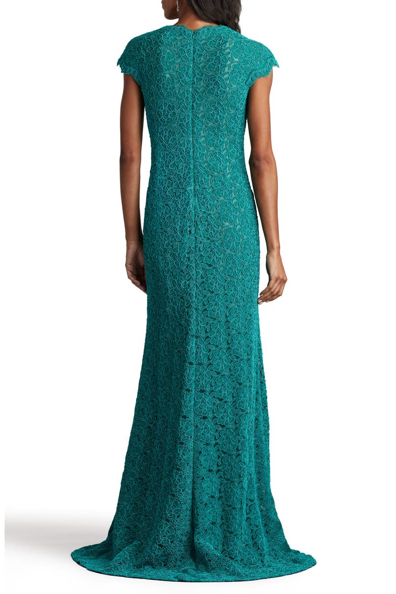 Corded Lace Cap Sleeve Cotton Blend Gown, Alternate, color, CARIBBEAN