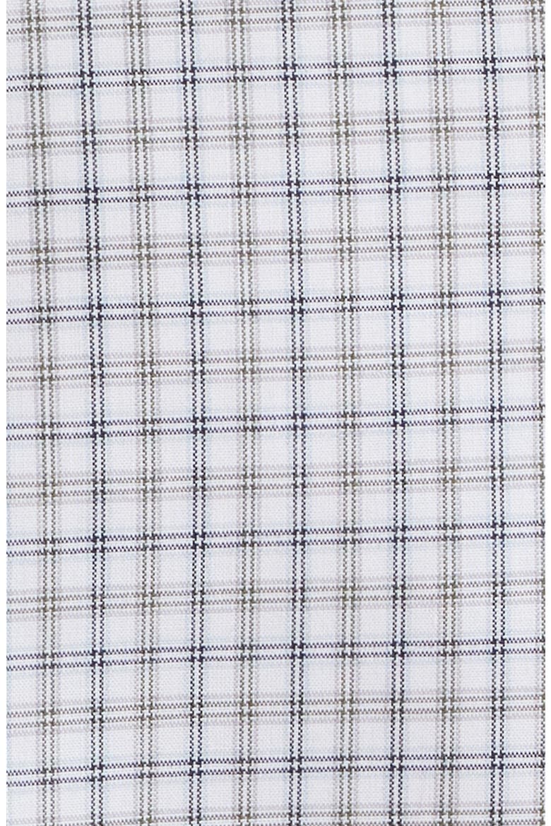 Extra Trim Fit Check Non Iron Cotton Dress Shirt, Alternate, color, OLIVE- BLUE OLIVER PLAID