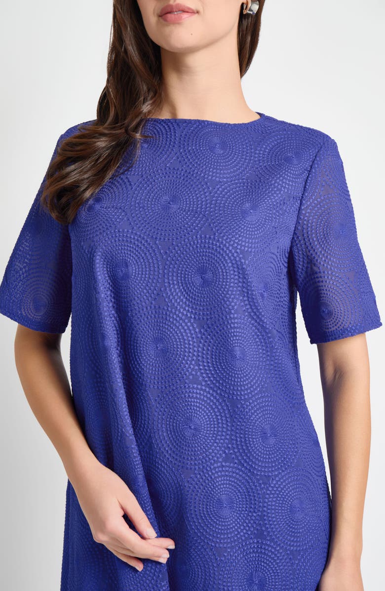 Ming Wang Embroidered Shift Dress, Alternate, color, Sapphire Sea