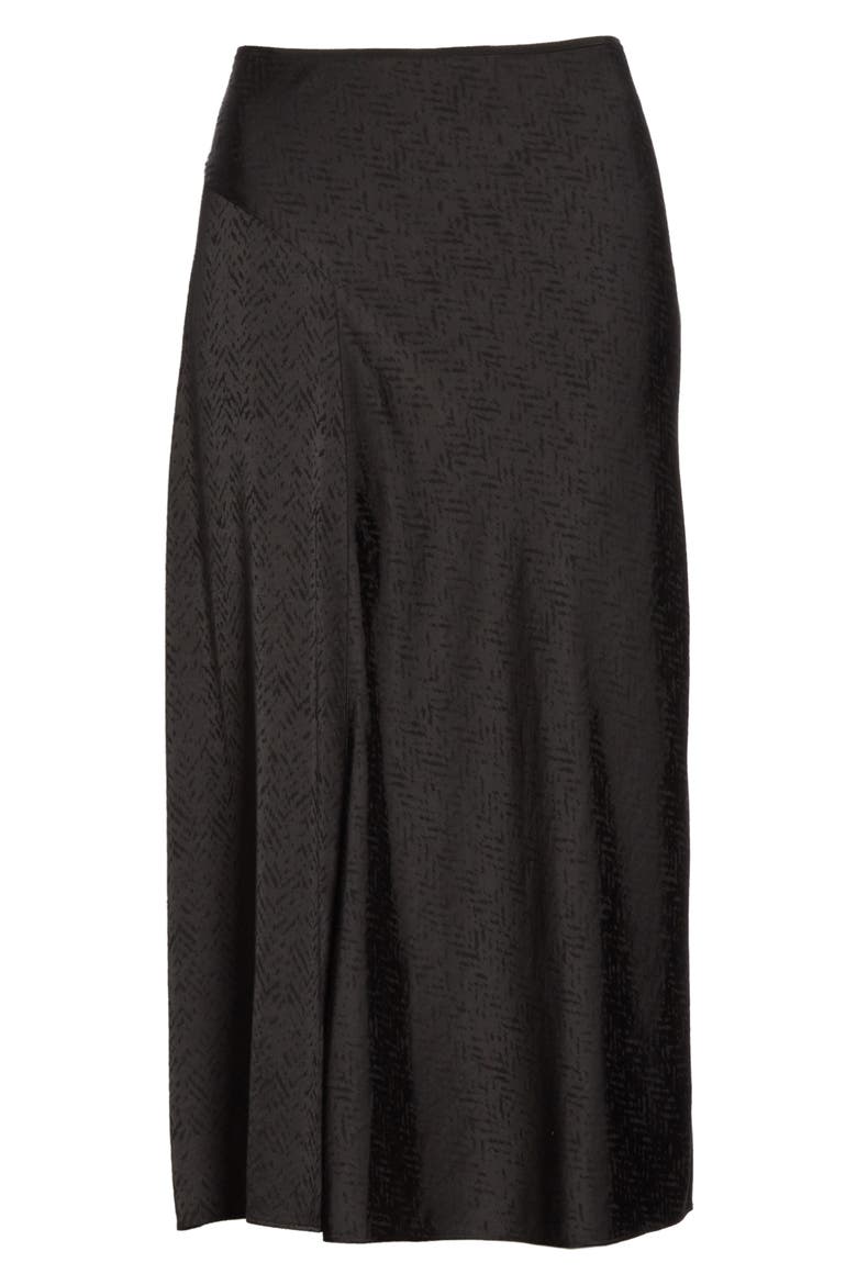 Letti Satin Jacquard Midi Skirt, Alternate, color, BLK