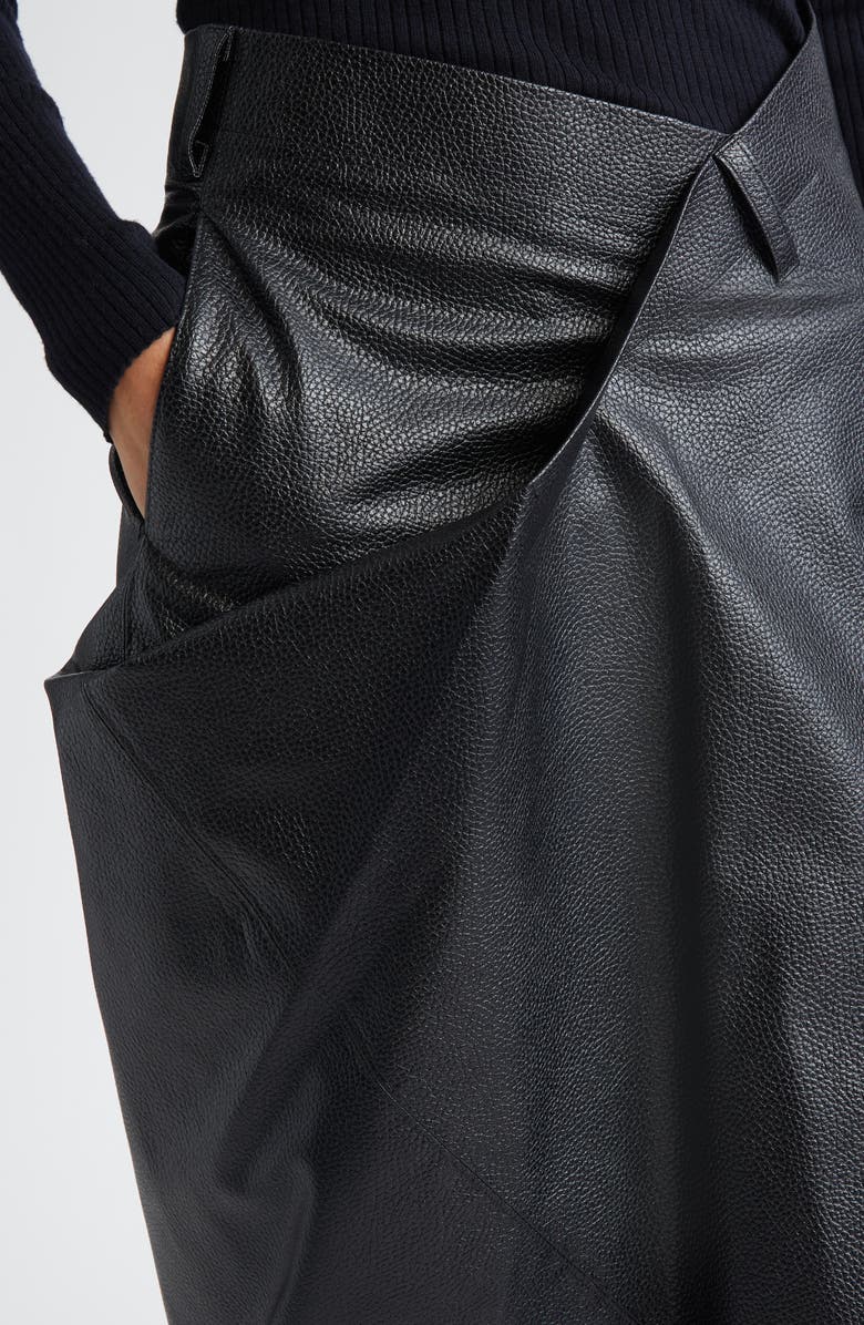 Junya Watanabe Asymmetric Faux Leather Skirt, Alternate, color, Black