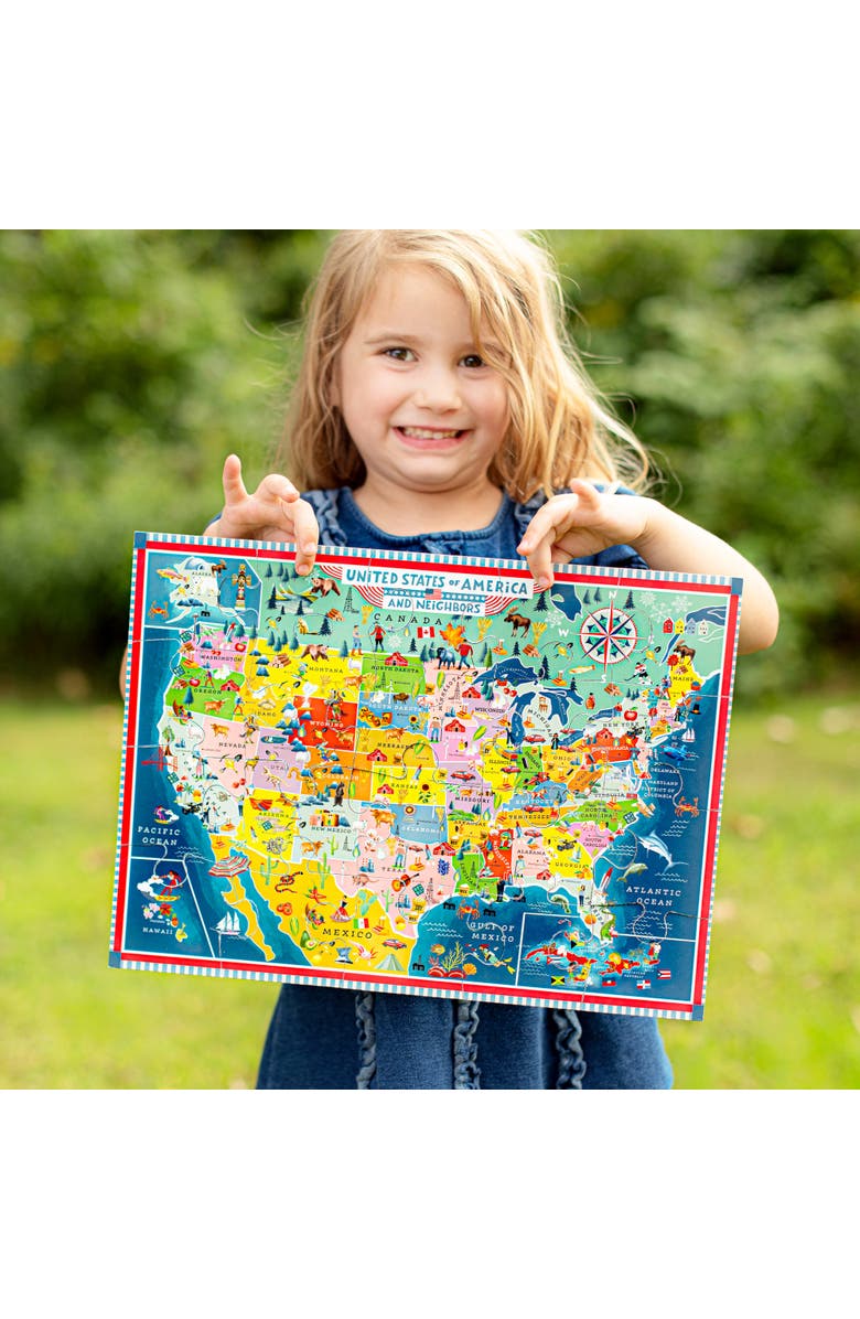 eeBoo USA Map, 20 Piece Puzzle, 11x15 Inch Geography & Cultural Awareness Jigsaw, Alternate, color, Multicolored